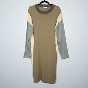 Roolee Olive Green Colorblock Midi Sweater Dress‎ Size XXL